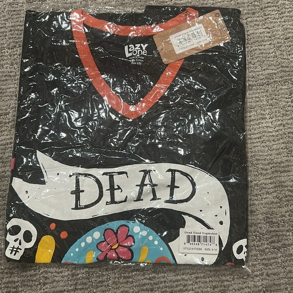 Lazy One Black Dead Tired Nightgown - Picture 4 of 5